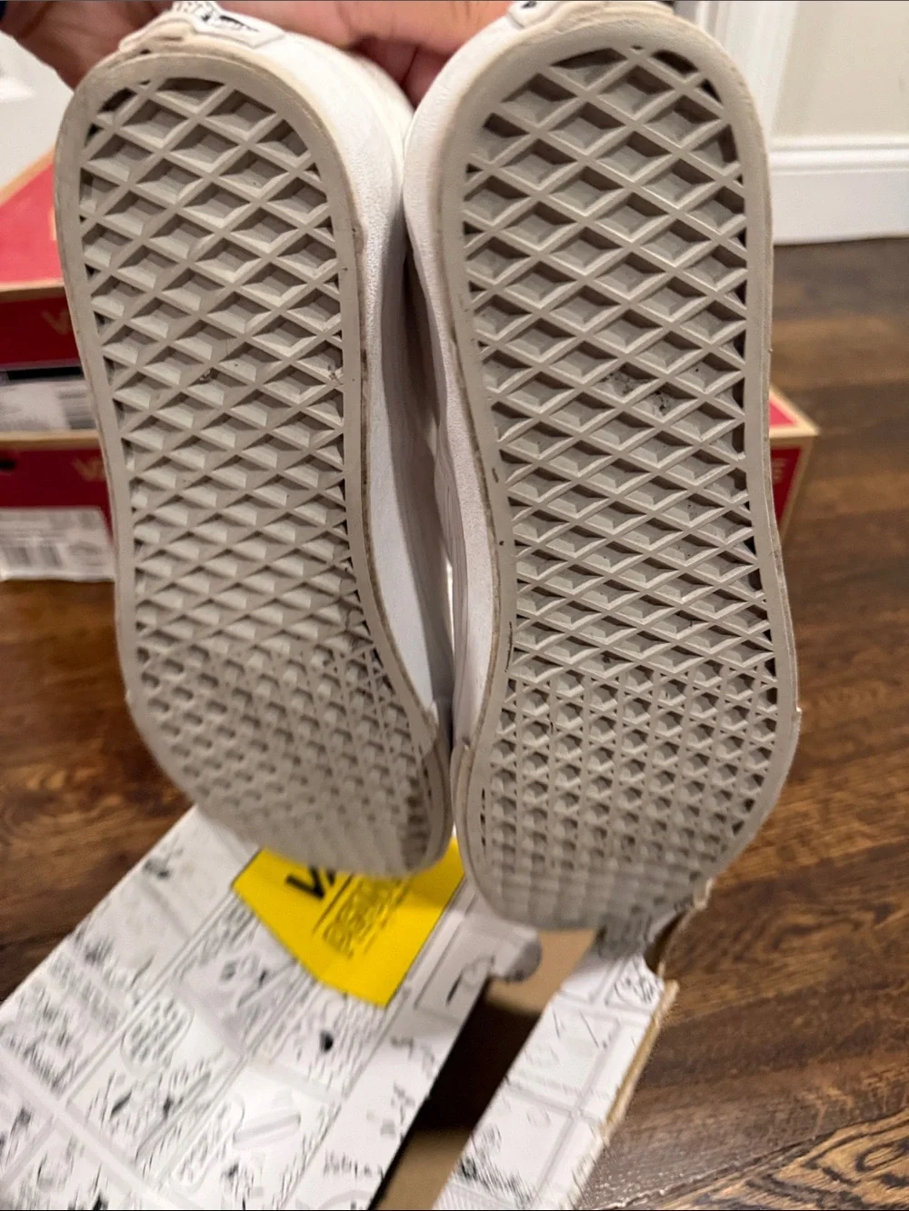 Vans White Slip-On Canvas Sneakers